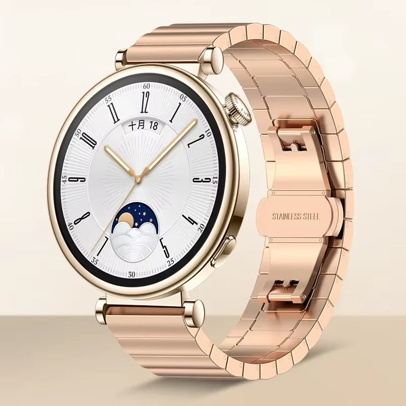 18Mm Metal Stainless Steel Strap for  Watch GT5 41Mm/Gt4 41Mm Luxury Bracelet Wristband for  Watch GT5 Pro 42Mm Belt