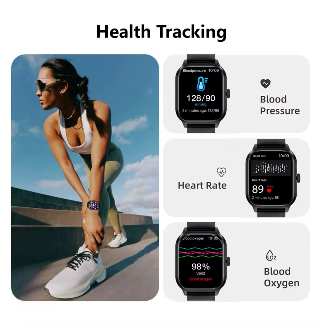 Smart Watches for Man Woman Bluetooth Call Music Fitness Tracker Sport with Waterproof Pedometer Information Alerts Smartwatch