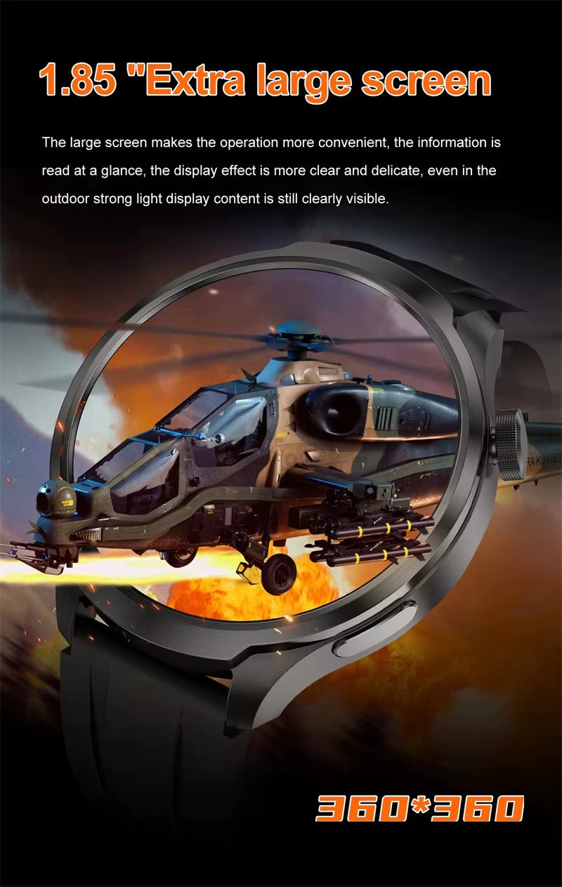 Smart Watch 1.85Inch Large Screen DK69 Bluetooth Calling Health Monitoring AI Voice Compass Men Women Outdoor Sports Smartwatch