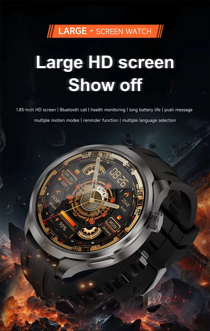 Smart Watch 1.85Inch Large Screen DK69 Bluetooth Calling Health Monitoring AI Voice Compass Men Women Outdoor Sports Smartwatch
