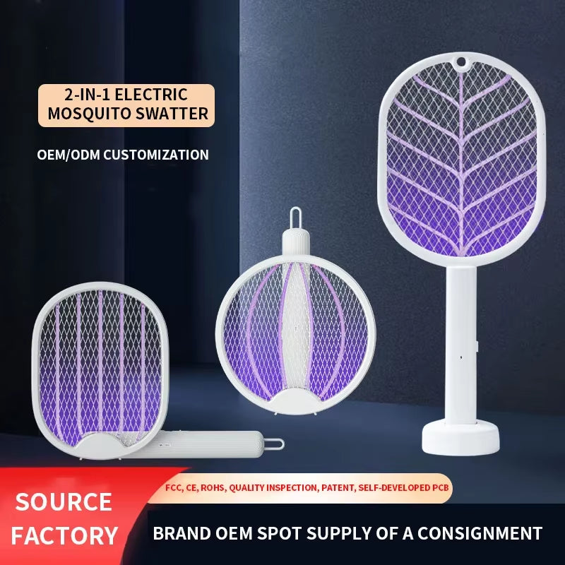 UV Light Bug Zapper 3000V Foldable Electric Mosquito Killer Fly Swatter Trap USB Rechargeable Mosquito Racket Insect Killer With