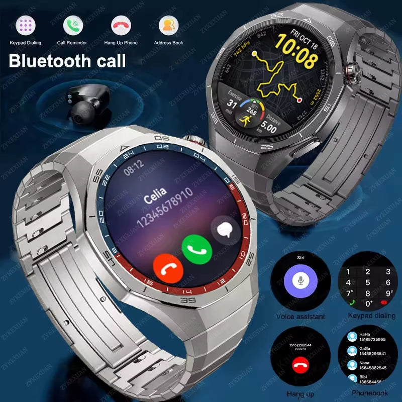 2025New GT6 Pro Smart Watch Men HD AMOLED Screen GPS Motion Trajectory Heartrate Bluetooth Call 1.52" Smartwatch IP68 Waterproof