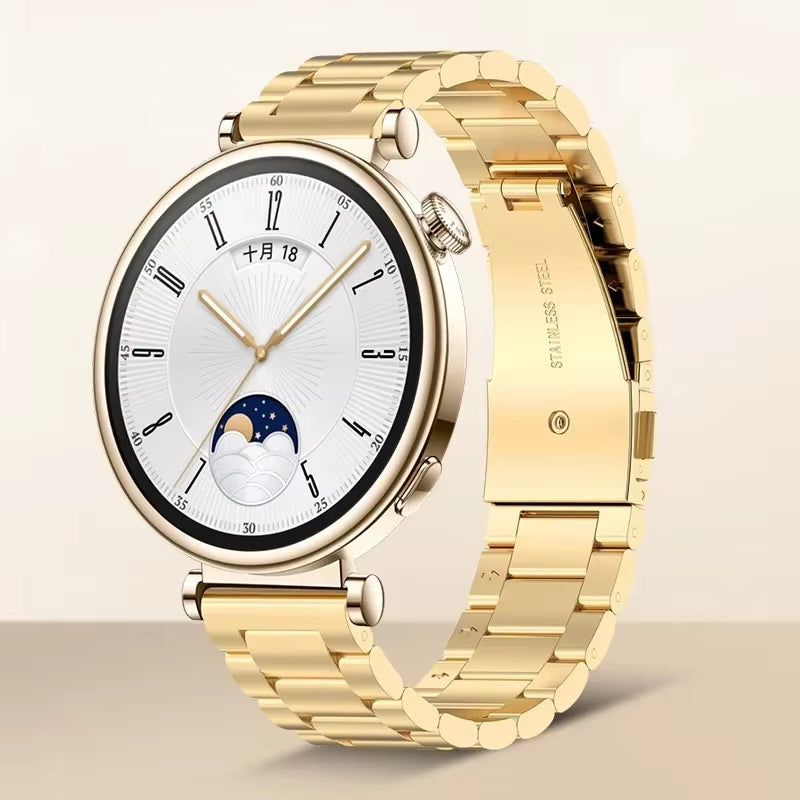 18Mm Metal Stainless Steel Strap for  Watch GT5 41Mm/Gt4 41Mm Luxury Bracelet Wristband for  Watch GT5 Pro 42Mm Belt