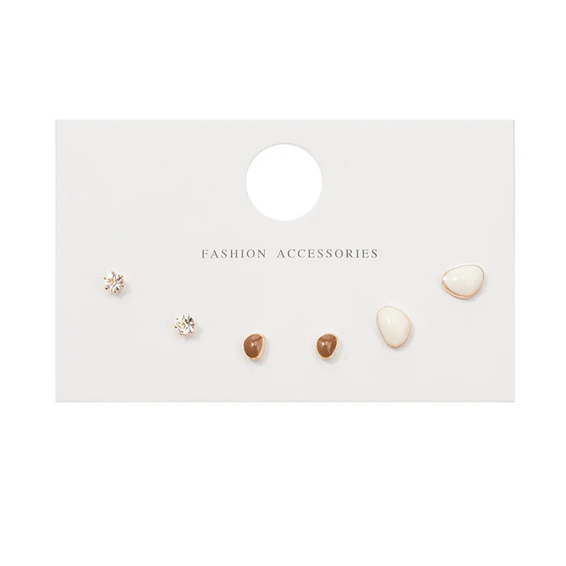 4 Pair Set Silver Color Heart Stud Earrings Sets for Women Girls Exquisite Party Dailywear Jewelry Simple Cute Gift Accessories