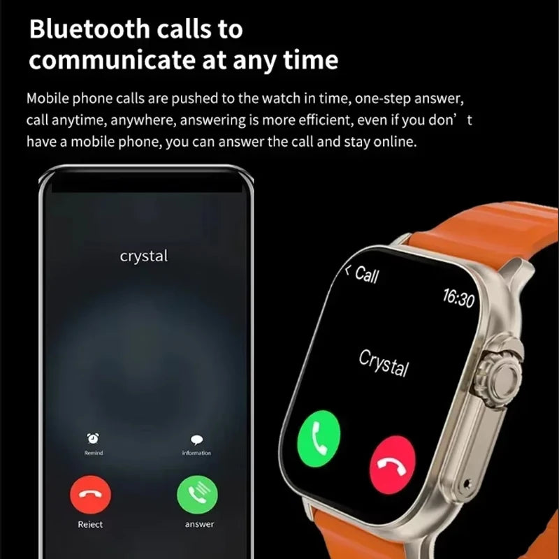 2025 T800 2 Smart Watch Men 49Mm Series 8 2.3 "AMOLED Screen NFC Compass Waterproof for Apple Watch IWO Ultra 8 Smartwatch