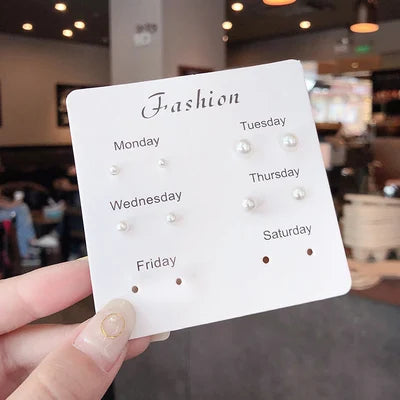 4 Pair Set Silver Color Heart Stud Earrings Sets for Women Girls Exquisite Party Dailywear Jewelry Simple Cute Gift Accessories