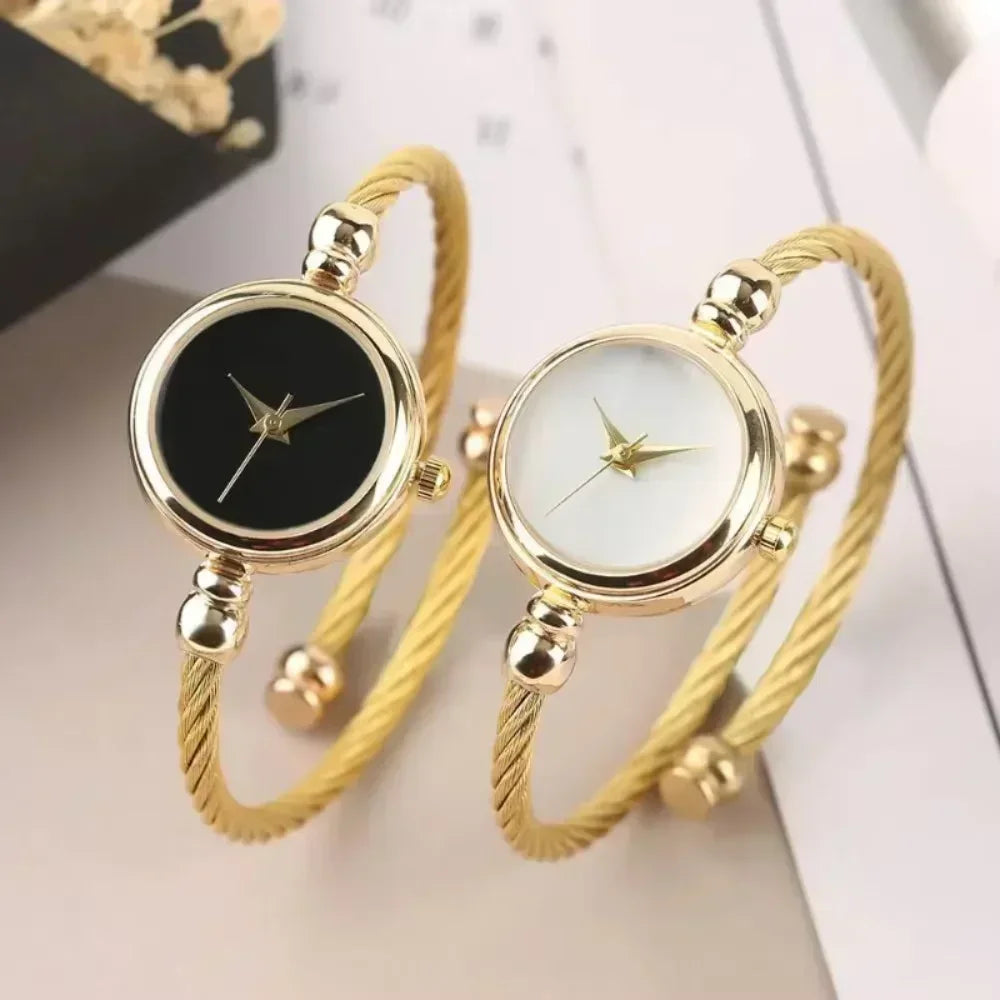 Small Bangle Bracelet Luxury Watches Stainless Steel Ladies Quartz Wrist Watch 