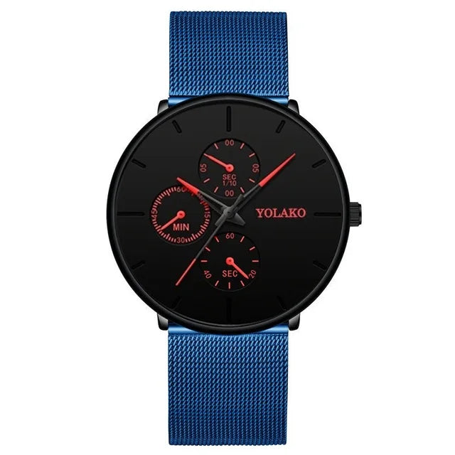 New Women Luxury Watches for Men Business Casual Ultra Thin Clock Male Stainless Steel Mesh Belt Quartz Watch Relogio Masculino