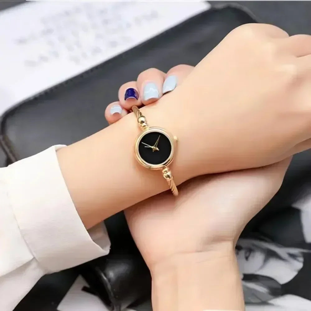 Small Bangle Bracelet Luxury Watches Stainless Steel Ladies Quartz Wrist Watch 