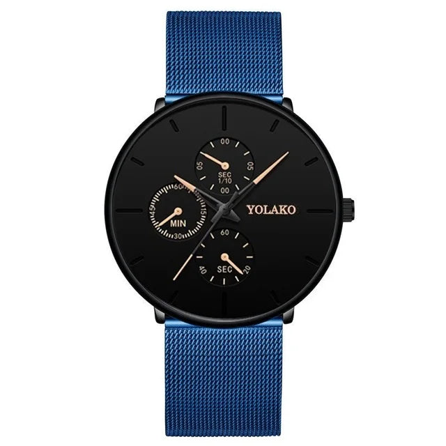 New Women Luxury Watches for Men Business Casual Ultra Thin Clock Male Stainless Steel Mesh Belt Quartz Watch Relogio Masculino