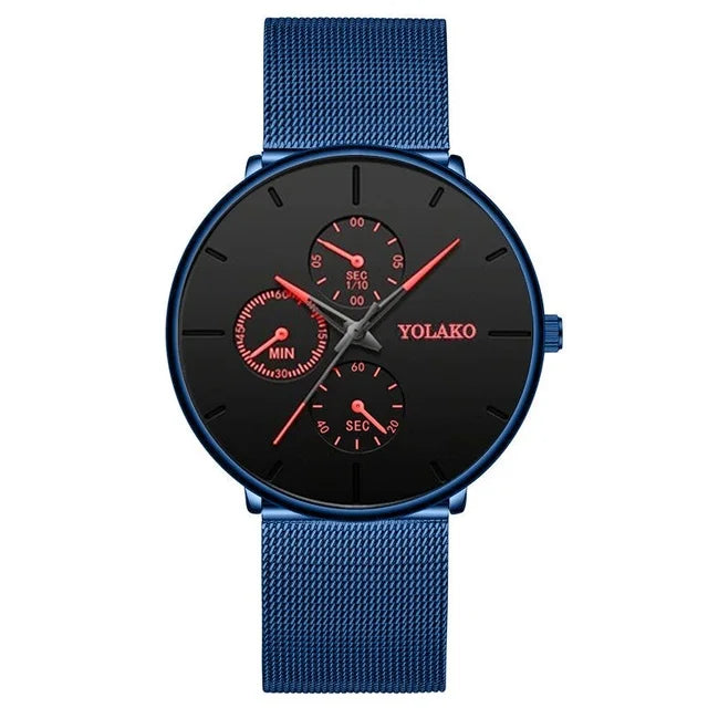 New Women Luxury Watches for Men Business Casual Ultra Thin Clock Male Stainless Steel Mesh Belt Quartz Watch Relogio Masculino