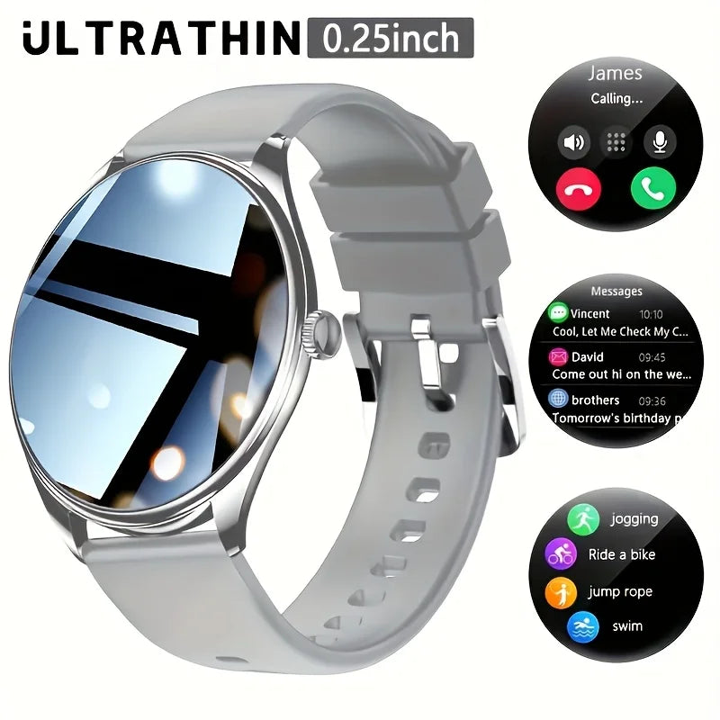 2025 New Utral Thin Women Smart Watch 1.43-Inch HD AMOLED Display Bluetooth Call Multi-Sport Tracker Music Player USB Charging