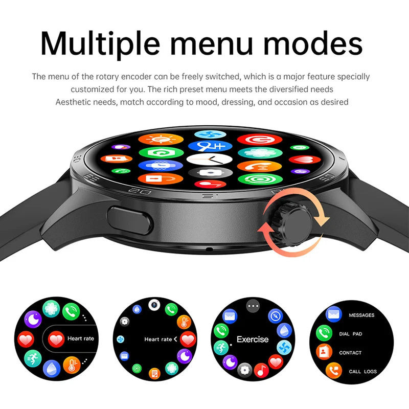 2025 New GT5 Pro GPS Track Smart Watch Men 360*360 AMOLED Screen NFC BT Call Waterproof Health Monitor Man Smartwatches IOS