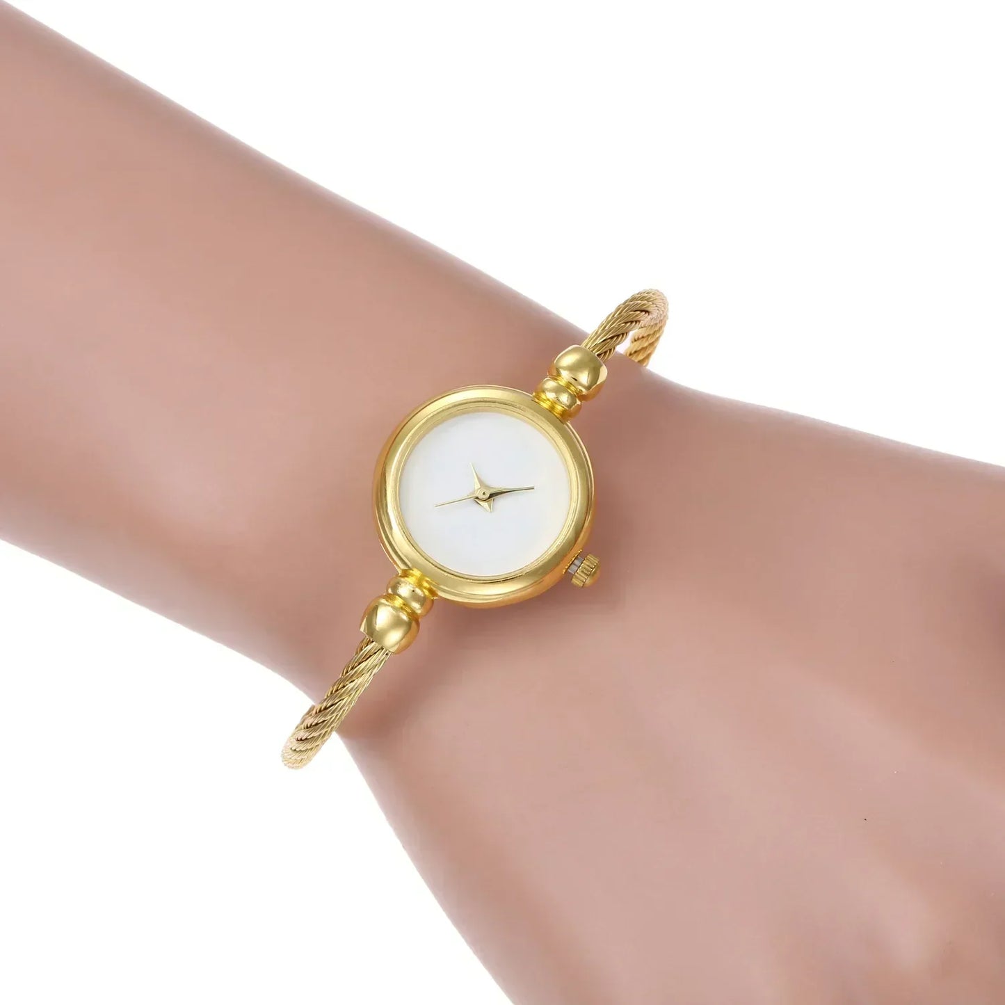 Small Bangle Bracelet Luxury Watches Stainless Steel Ladies Quartz Wrist Watch 