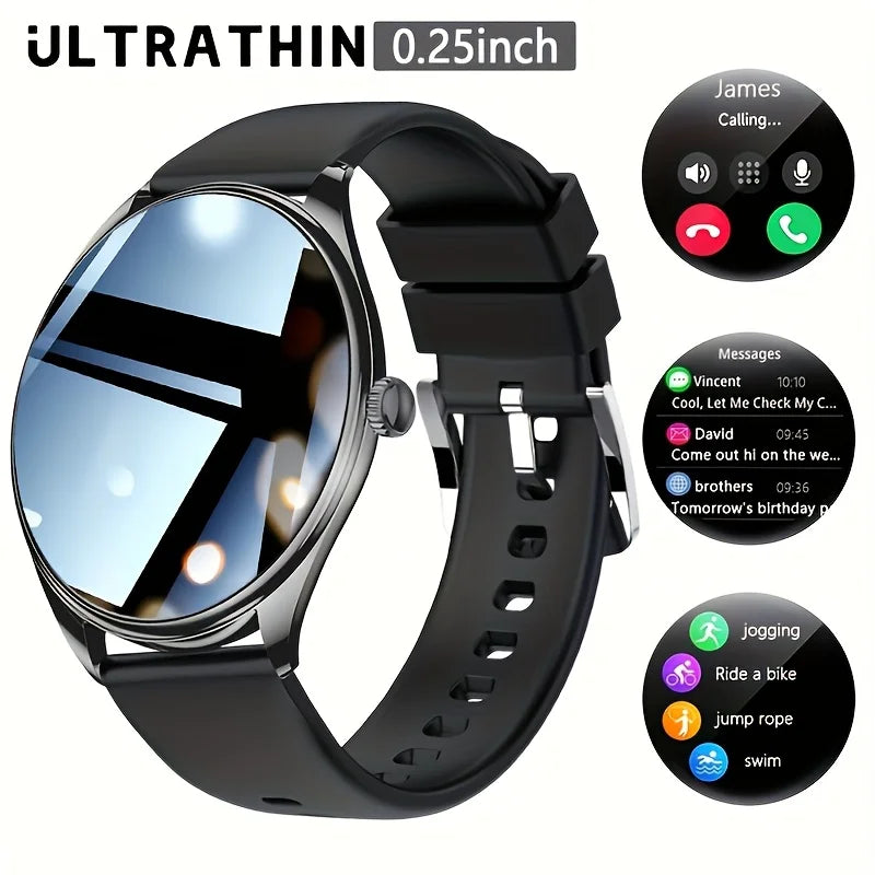 2025 New Utral Thin Women Smart Watch 1.43-Inch HD AMOLED Display Bluetooth Call Multi-Sport Tracker Music Player USB Charging