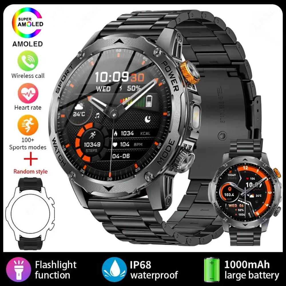2025 1000Mah Super Capacity Battery Adult Men Smart Watch 1.7-Inch Large Screen Bluetooth Call IP68 Waterproof Smartwatch Sports