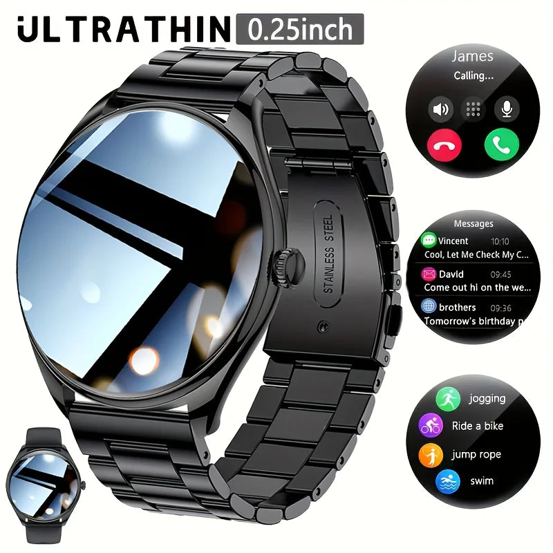 2025 New Utral Thin Women Smart Watch 1.43-Inch HD AMOLED Display Bluetooth Call Multi-Sport Tracker Music Player USB Charging