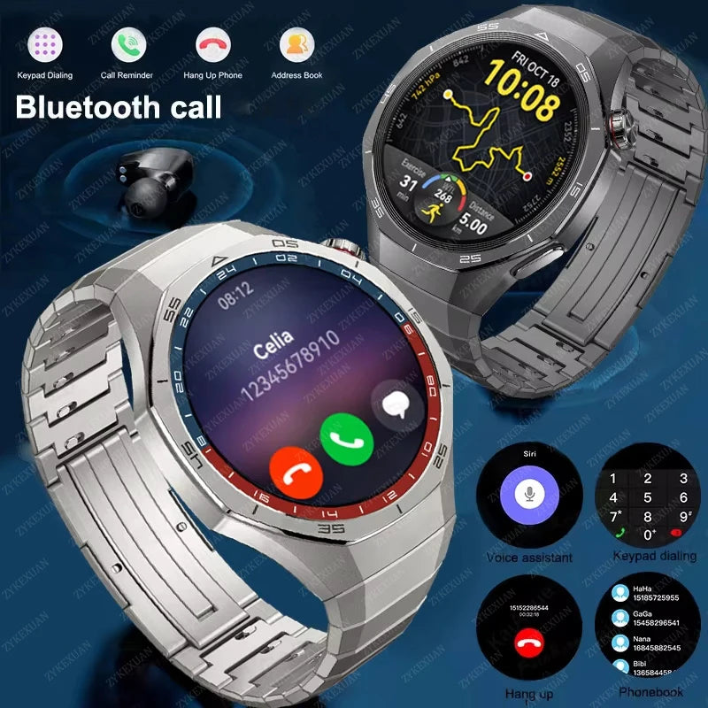 2026 New Outdoor Sports Watch Gt5Pro Military Smart Watch Men Full Touch Screen Sport Fitness Healthtest Voice Call Smartwatch