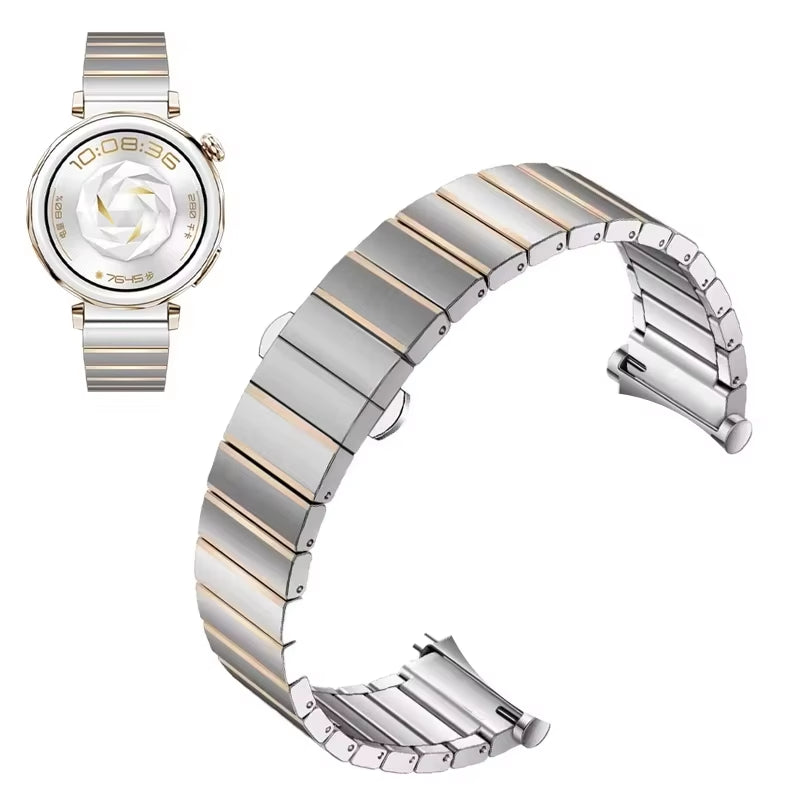 18Mm Metal Stainless Steel Strap for  Watch GT5 41Mm/Gt4 41Mm Luxury Bracelet Wristband for  Watch GT5 Pro 42Mm Belt