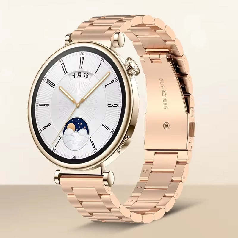 18Mm Metal Stainless Steel Strap for  Watch GT5 41Mm/Gt4 41Mm Luxury Bracelet Wristband for  Watch GT5 Pro 42Mm Belt