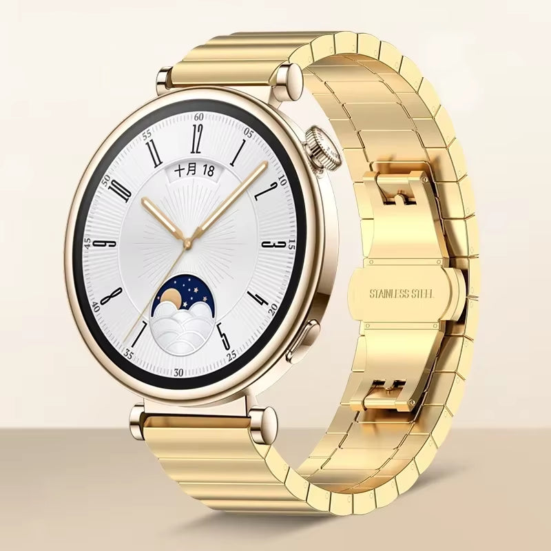 18Mm Metal Stainless Steel Strap for  Watch GT5 41Mm/Gt4 41Mm Luxury Bracelet Wristband for  Watch GT5 Pro 42Mm Belt