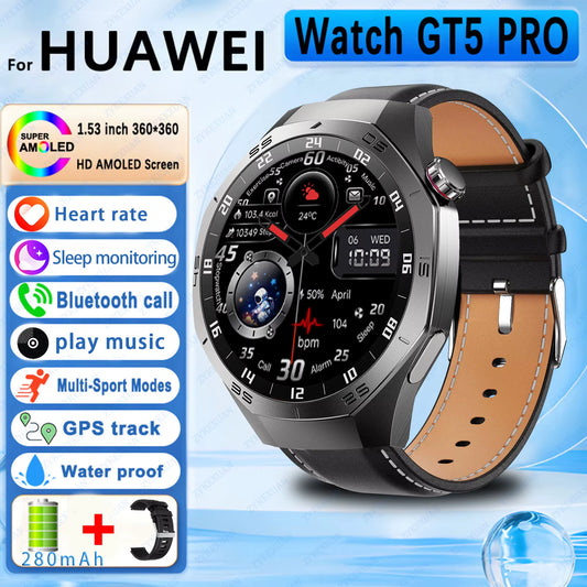2026 New Outdoor Sports Watch Gt5Pro Military Smart Watch Men Full Touch Screen Sport Fitness Healthtest Voice Call Smartwatch
